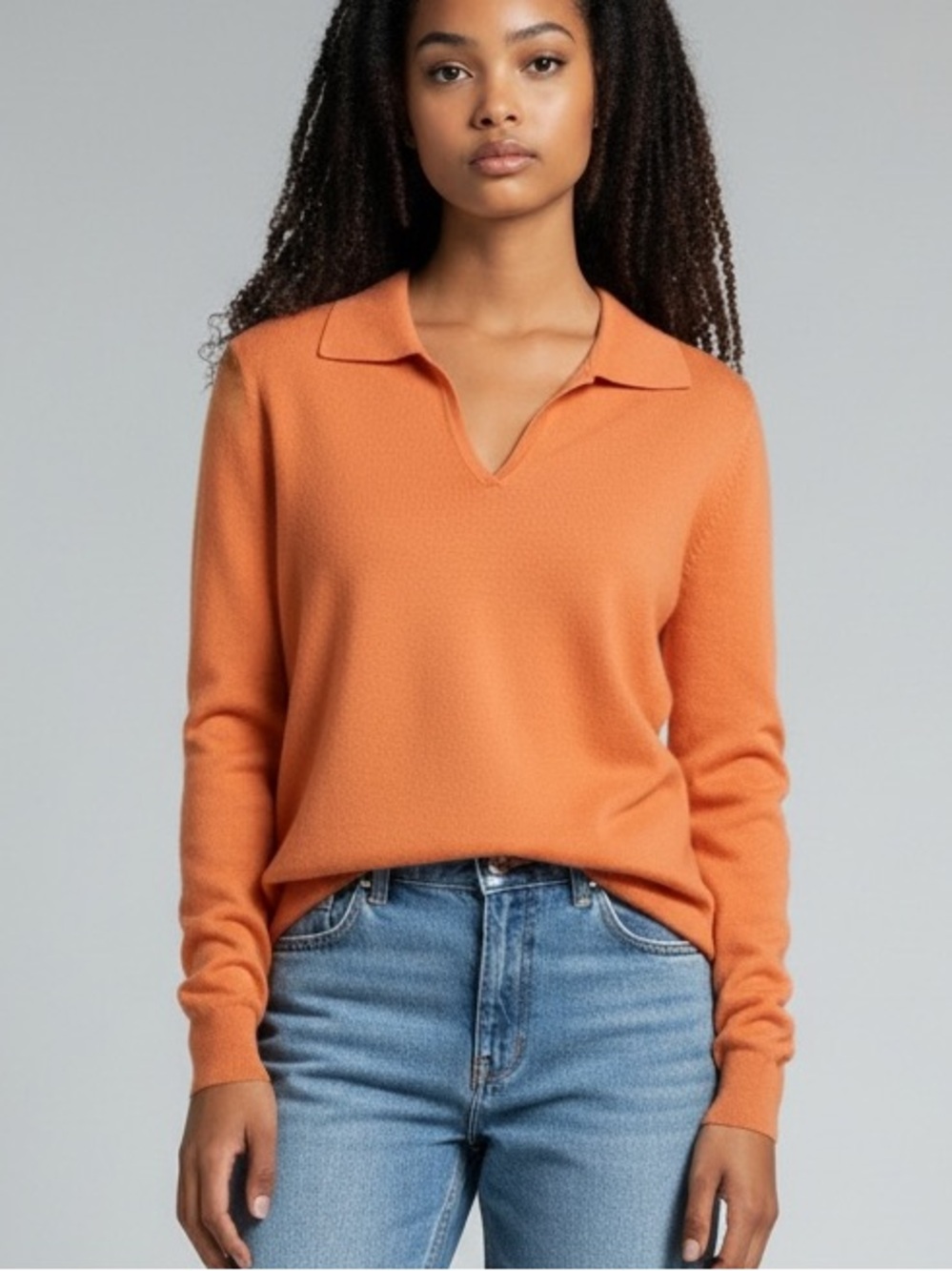 Charter Club•Cashmere V Neck Collared Sweater
